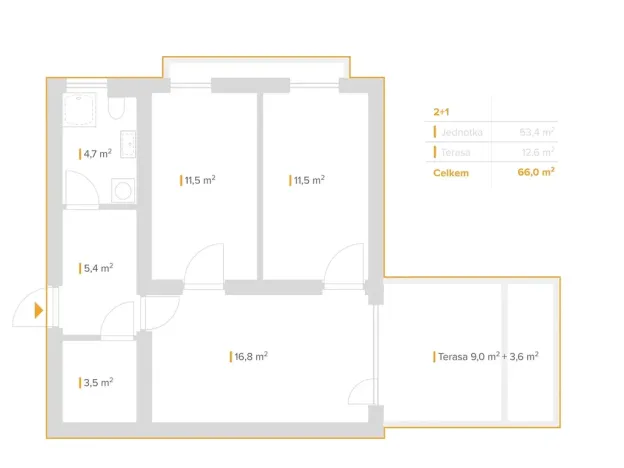 Prodej kanceláře, Brno, Kobylín, 53 m2