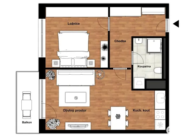 Prodej bytu 2+kk, Chrudim, V Hliníkách, 50 m2