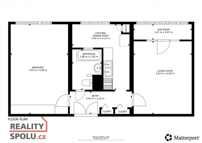 Pronájem bytu 2+1, Plzeň - Doubravka, Družby, 64 m2