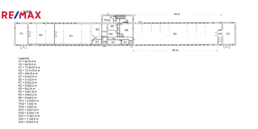 Pronájem výrobních prostor, Věžky, 2322 m2