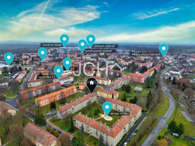 Prodej bytu 2+1, Uničov, Nerudova, 56 m2