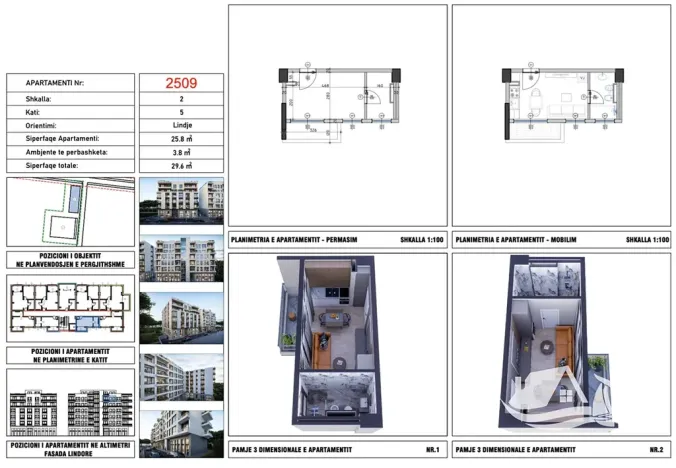 Prodej bytu 1+kk, Golem, Albánie, 29 m2