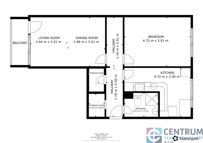 Prodej bytu 2+1, Liberec - Liberec XII-Staré Pavlovice, Jarní, 62 m2