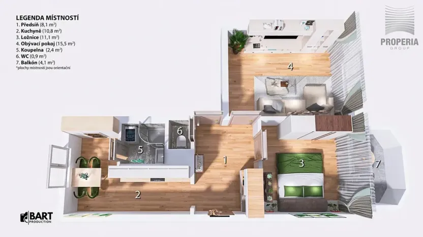 Pronájem bytu 2+1, Prostějov, Moravská, 52 m2