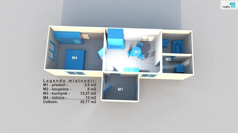 Prodej rodinného domu, Mšené-lázně, Skalička, 64 m2