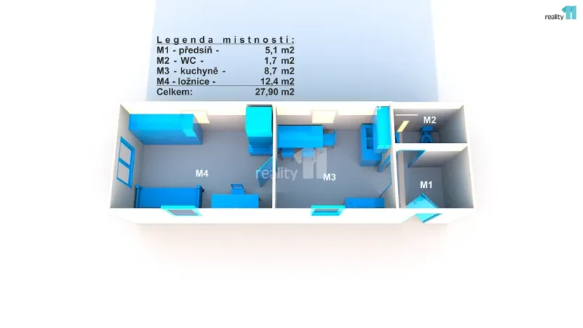 Prodej rodinného domu, Mšené-lázně, Skalička, 64 m2