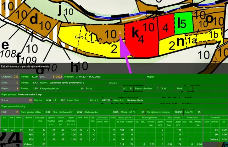 Prodej lesa, Malá Roudka, 9123 m2