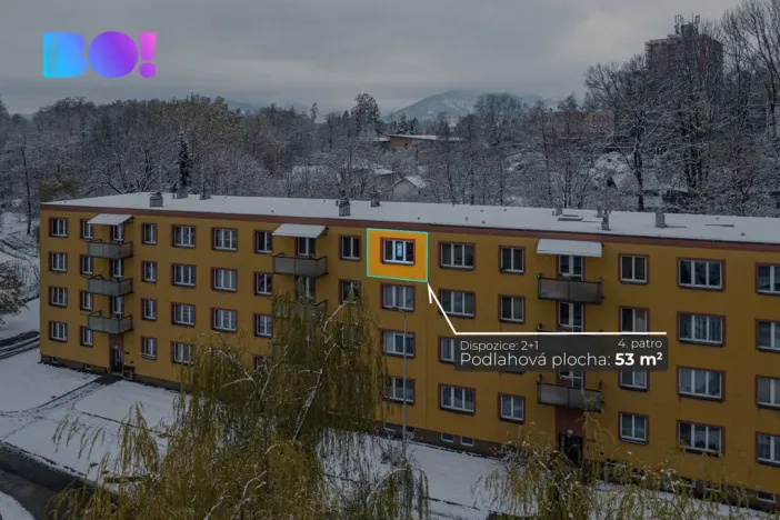 Pronájem bytu 2+kk, Třinec, Palackého, 53 m2