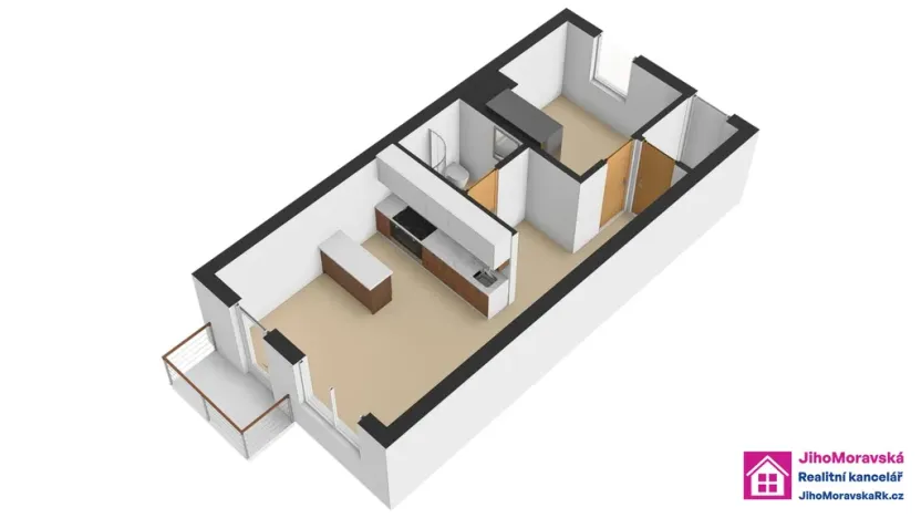 Pronájem bytu 2+kk, Břeclav, třída 1. máje, 57 m2