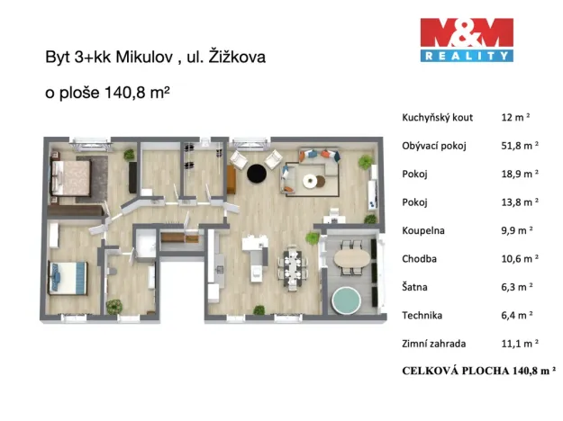 Prodej bytu 3+kk, Mikulov, Žižkova, 140 m2