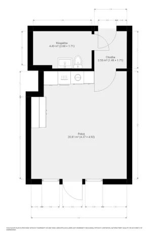 Pronájem bytu 1+kk, Brno - Komárov, Dornych, 30 m2