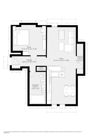 Pronájem bytu 2+kk, Zastávka, Stará osada, 63 m2