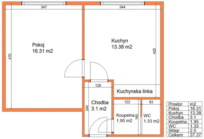 Prodej bytu 2+kk, Litomyšl - Litomyšl-Město, Dukelská, 38 m2