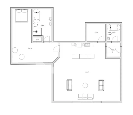 Pronájem bytu 2+kk, Písek, Alšovo nám., 146 m2