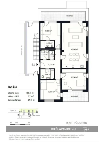 Prodej bytu 4+kk, Šlapanice, 123 m2