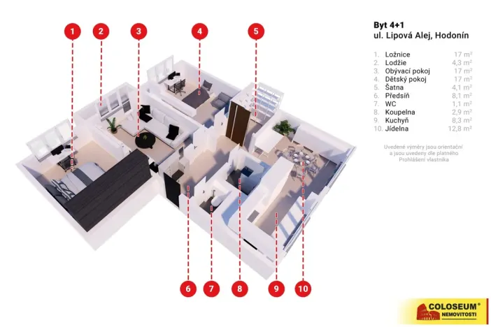 Prodej bytu 4+1, Hodonín, 90 m2