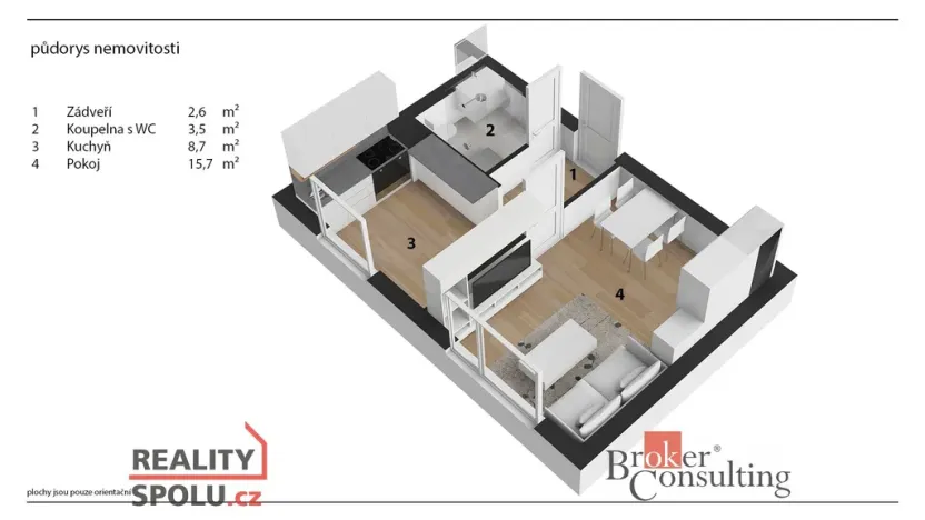 Prodej bytu 1+1, Hradec Králové - Nový Hradec Králové, Pod Zámečkem, 32 m2