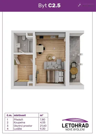 Prodej bytu 1+kk, Letohrad, U Biatlonu, 34 m2