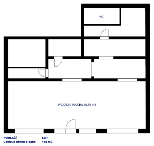 Pronájem obchodního prostoru, Humpolec, Jana Zábrany, 168 m2