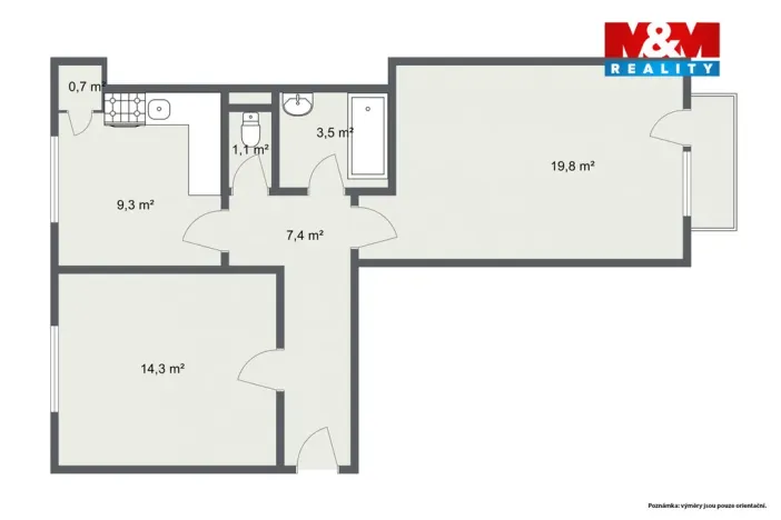 Pronájem bytu 2+1, Sokolov, Svatopluka Čecha, 55 m2