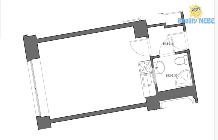 Pronájem bytu 1+kk, Praha - Žižkov, Baranova, 24 m2