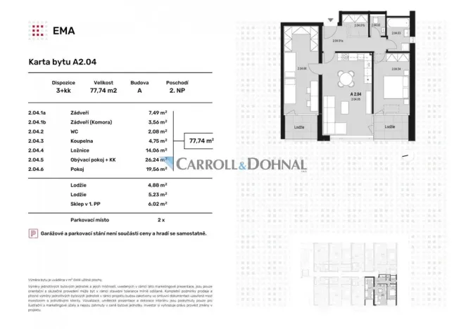 Prodej bytu 3+kk, Ostrava - Slezská Ostrava, U Hájenky, 77 m2