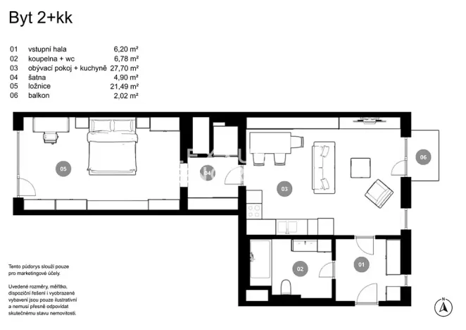 Prodej bytu 2+kk, Praha - Žižkov, Biskupcova, 69 m2