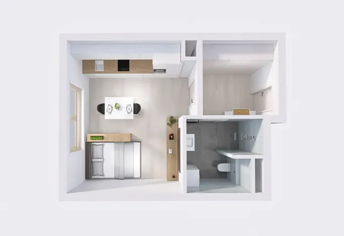 Pronájem bytu 1+kk, Liberec, Polní, 34 m2