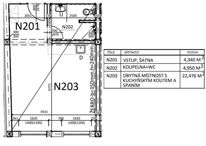 Pronájem bytu 1+kk, Luhačovice, Masarykova, 32 m2