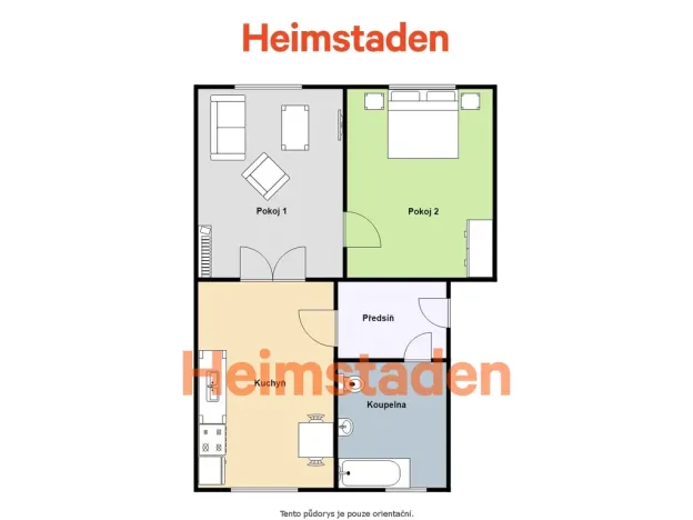 Pronájem bytu 2+1, Ostrava - Moravská Ostrava, Hornických učňů, 48 m2