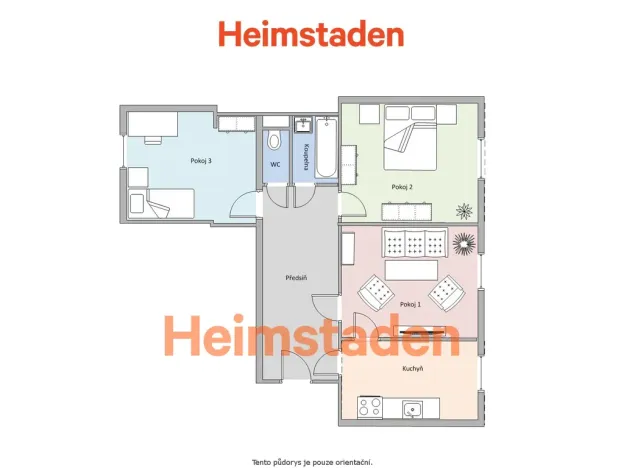 Pronájem bytu 3+1, Ostrava - Poruba, nábřeží Svazu protifašistických bojovníků, 80 m2