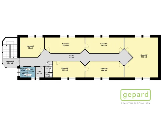 Pronájem kanceláře, Praha, Světická, 188 m2