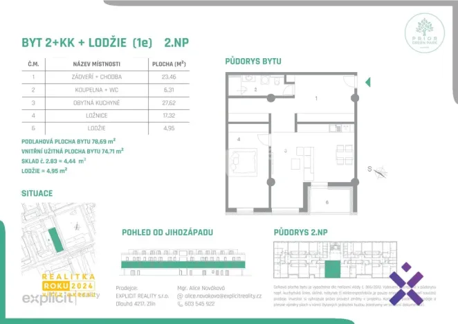 Prodej bytu 2+kk, Kroměříž, Slovanské náměstí, 79 m2