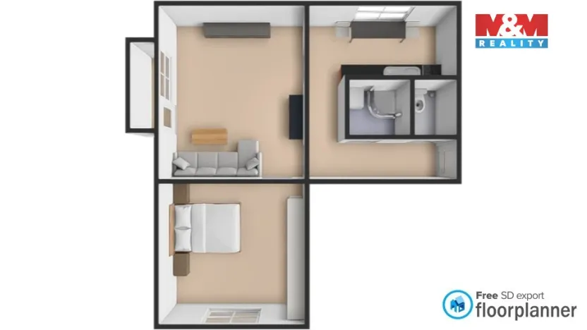 Pronájem bytu 2+1, Žďár nad Sázavou - Žďár nad Sázavou 3, Okružní, 50 m2