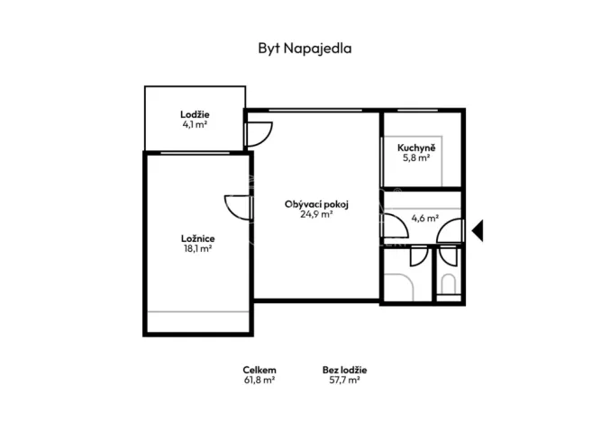 Pronájem bytu 2+kk, Napajedla, Nábřeží, 57 m2