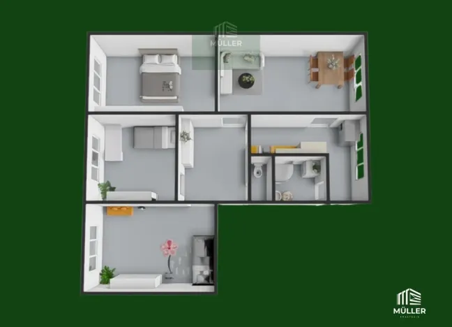 Pronájem bytu 4+1, Plzeň - Skvrňany, Macháčkova, 88 m2