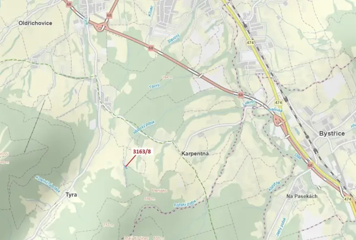 Dražba lesa, Třinec, 1981 m2