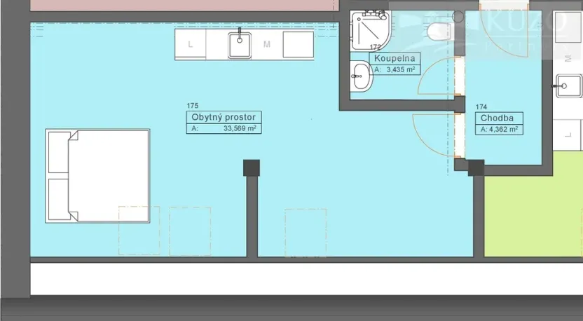Prodej bytu 2+kk, České Budějovice, Rudolfovská tř., 43 m2