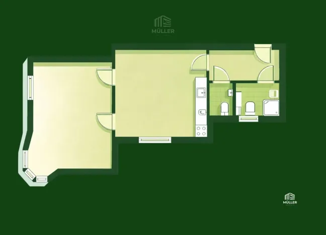 Pronájem bytu 2+kk, Plzeň - Doudlevce, Šípková, 54 m2