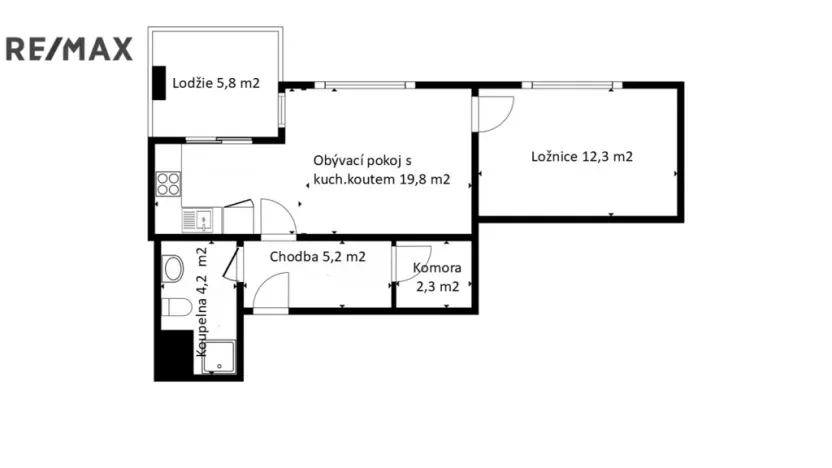 Pronájem bytu 2+kk, Praha - Nusle, Mužíkova, 43 m2