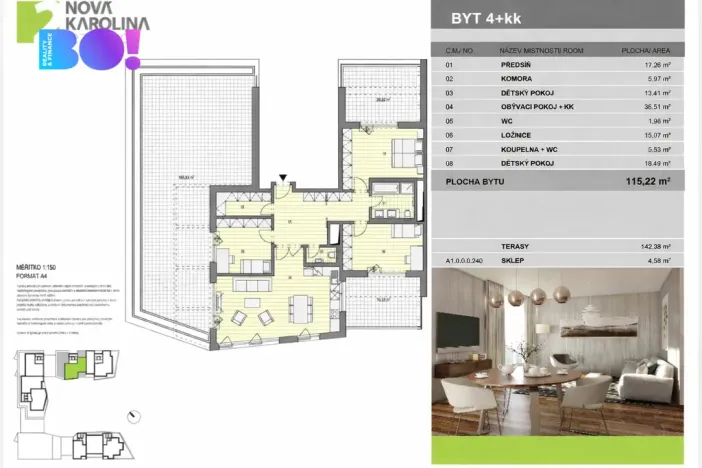 Pronájem bytu 4+kk, Ostrava, F. X. Riepla, 115 m2