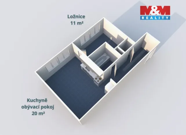 Pronájem bytu 2+kk, Nová Včelnice, Na Hliněnce, 43 m2