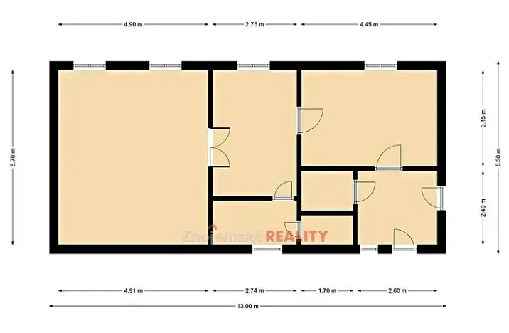 Prodej bytu 2+1, Znojmo, Vídeňská třída, 60 m2