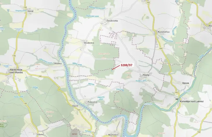 Dražba lesa, Hosty, 1729 m2