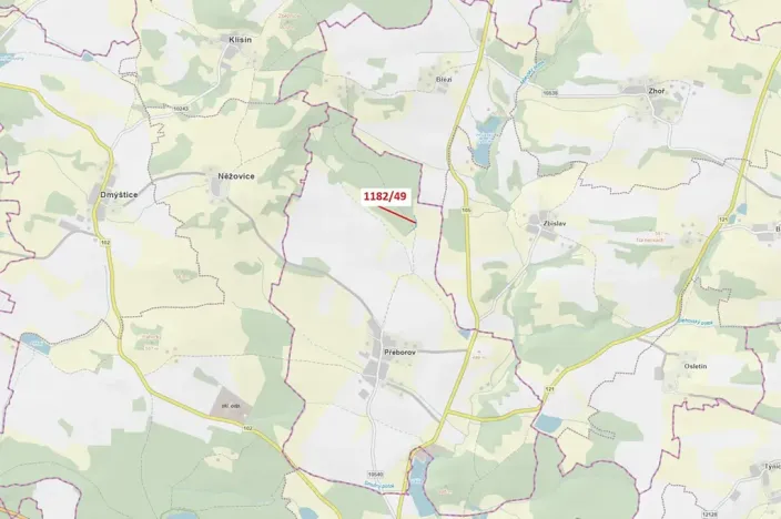 Dražba lesa, Přeborov, 1165 m2