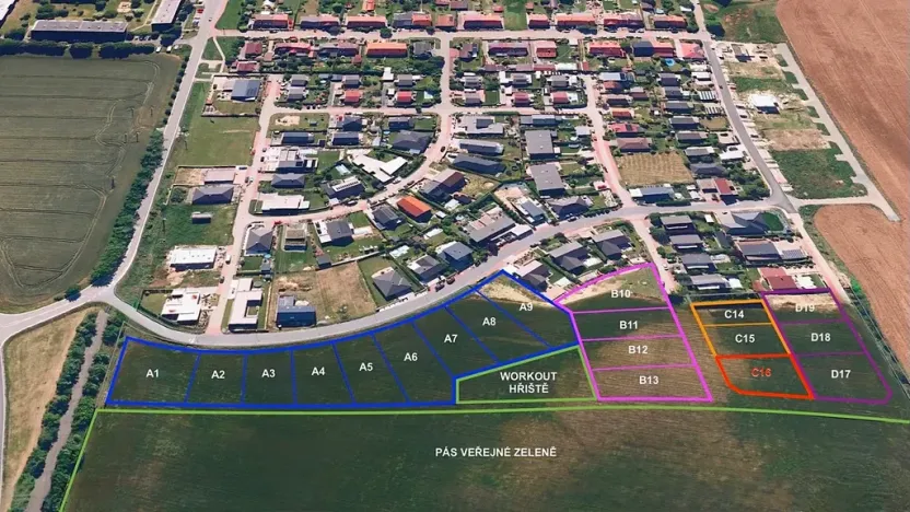 Prodej pozemku pro bydlení, Hrušovany u Brna, Pod Střediskem, 767 m2