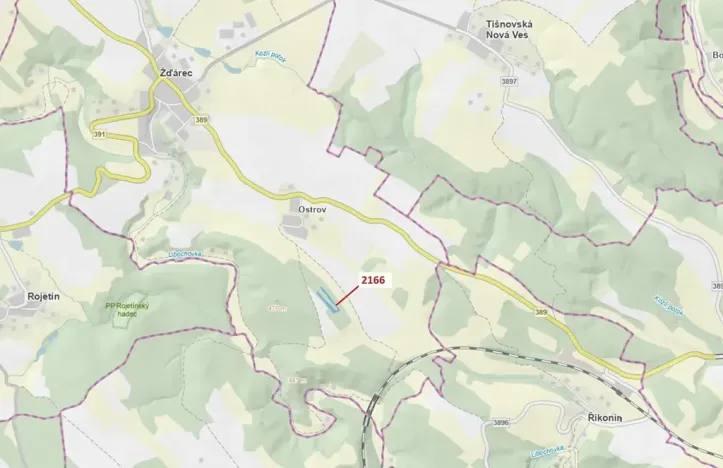 Dražba lesa, Žďárec, 3616 m2