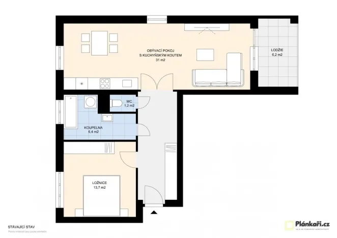 Pronájem bytu 2+kk, Bělá pod Bezdězem, Tyršova, 72 m2