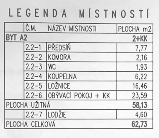 Pronájem bytu 2+kk, Zlín, Kúty, 62 m2