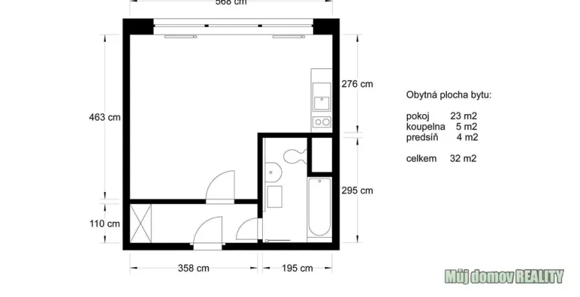 Pronájem bytu 1+kk, Praha - Stodůlky, Sluneční náměstí, 32 m2
